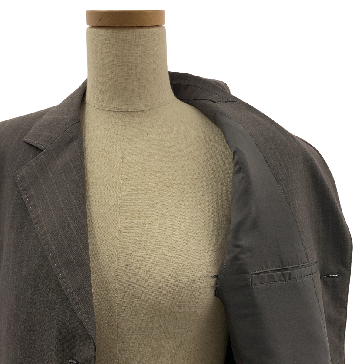 JUNYA WATANABE COMME des GARCONS / ジュンヤワタナベ ストライプ 断ち切り ベルテッド ロングジレ ベスト / 総裏地