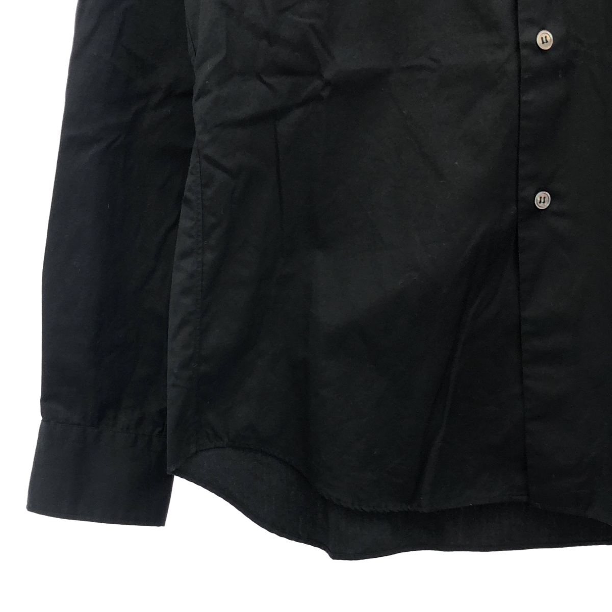 COMME des GARCONS / コムデギャルソン サテンラウンドカラー 付け襟付 スタンドカラー コットン ブラウス