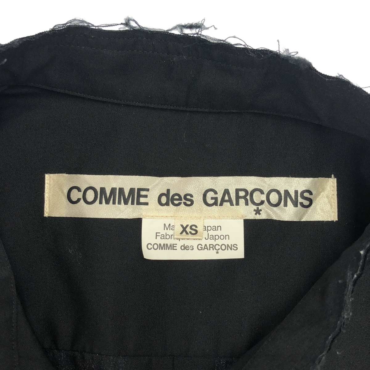 COMME des GARCONS / コムデギャルソン サテンラウンドカラー 付け襟付 スタンドカラー コットン ブラウス