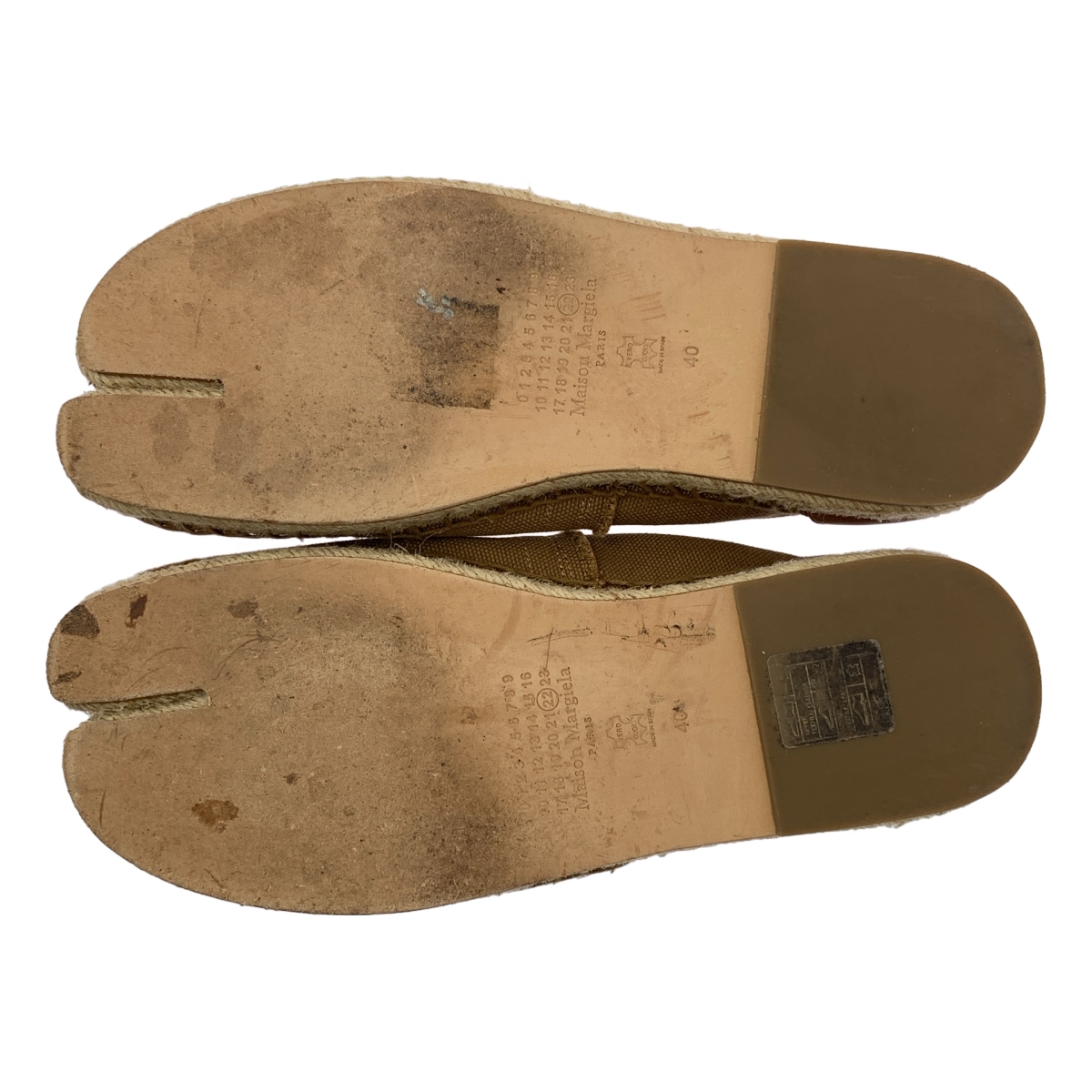 Maison Margiela / メゾンマルジェラ タビ エスパドリーユ レザー 切替 キャンバス シューズ 足袋