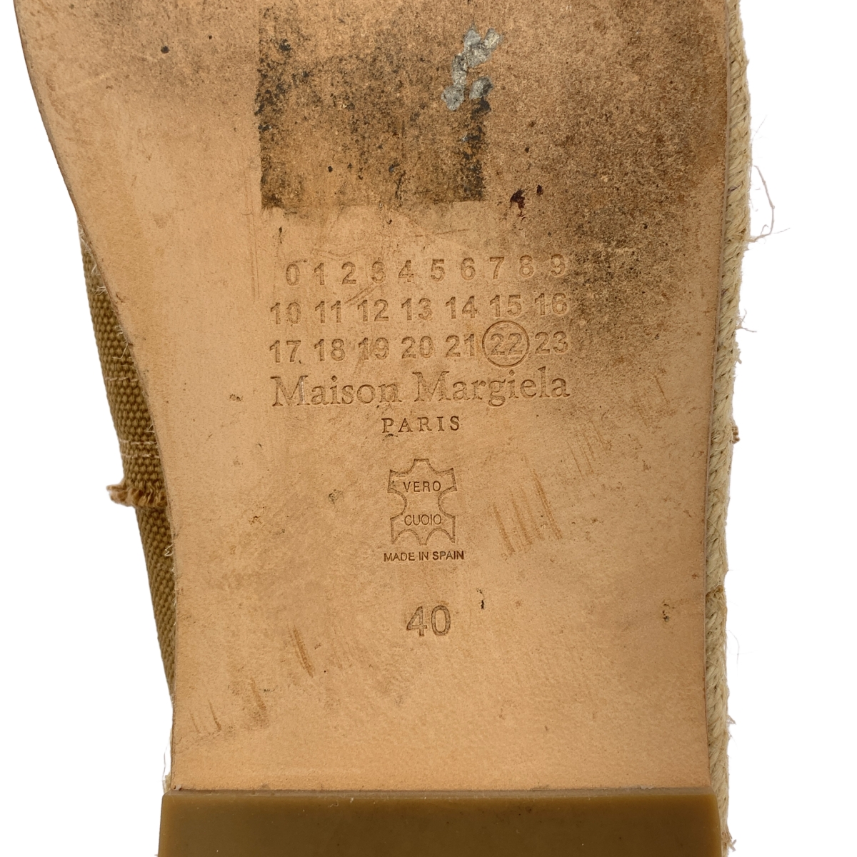 Maison Margiela / メゾンマルジェラ タビ エスパドリーユ レザー 切替 キャンバス シューズ 足袋