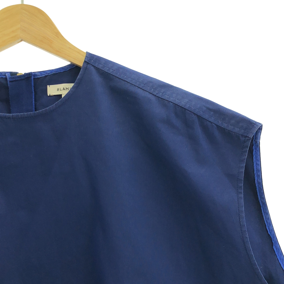 BLAMINK / ブラミンク コットン オーバーシルエット バックジップ スリット ブラウス