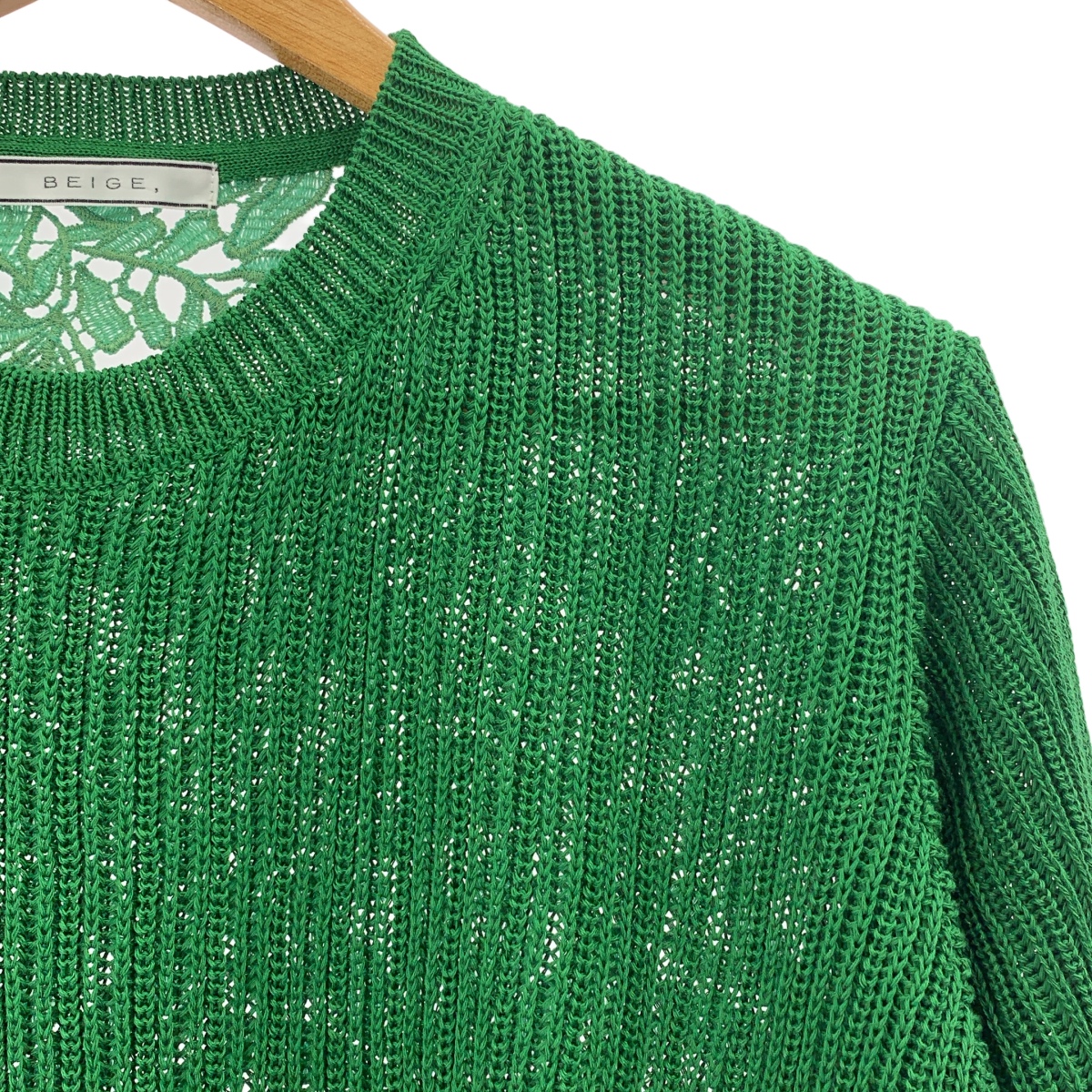 BEIGE， / ベイジ GARDENIA / コットン バックカットワークレース ニット