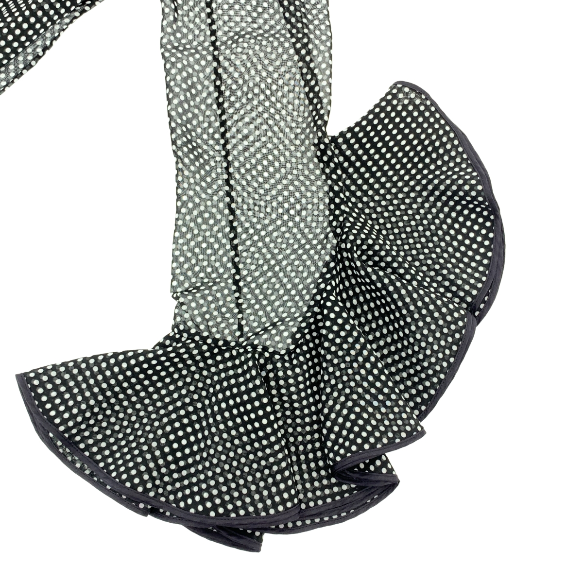 DRIES VAN NOTEN / ドリスヴァンノッテン ドット フリル ボリュームスリーブ シアー バンドカラー シャツ ブラウス