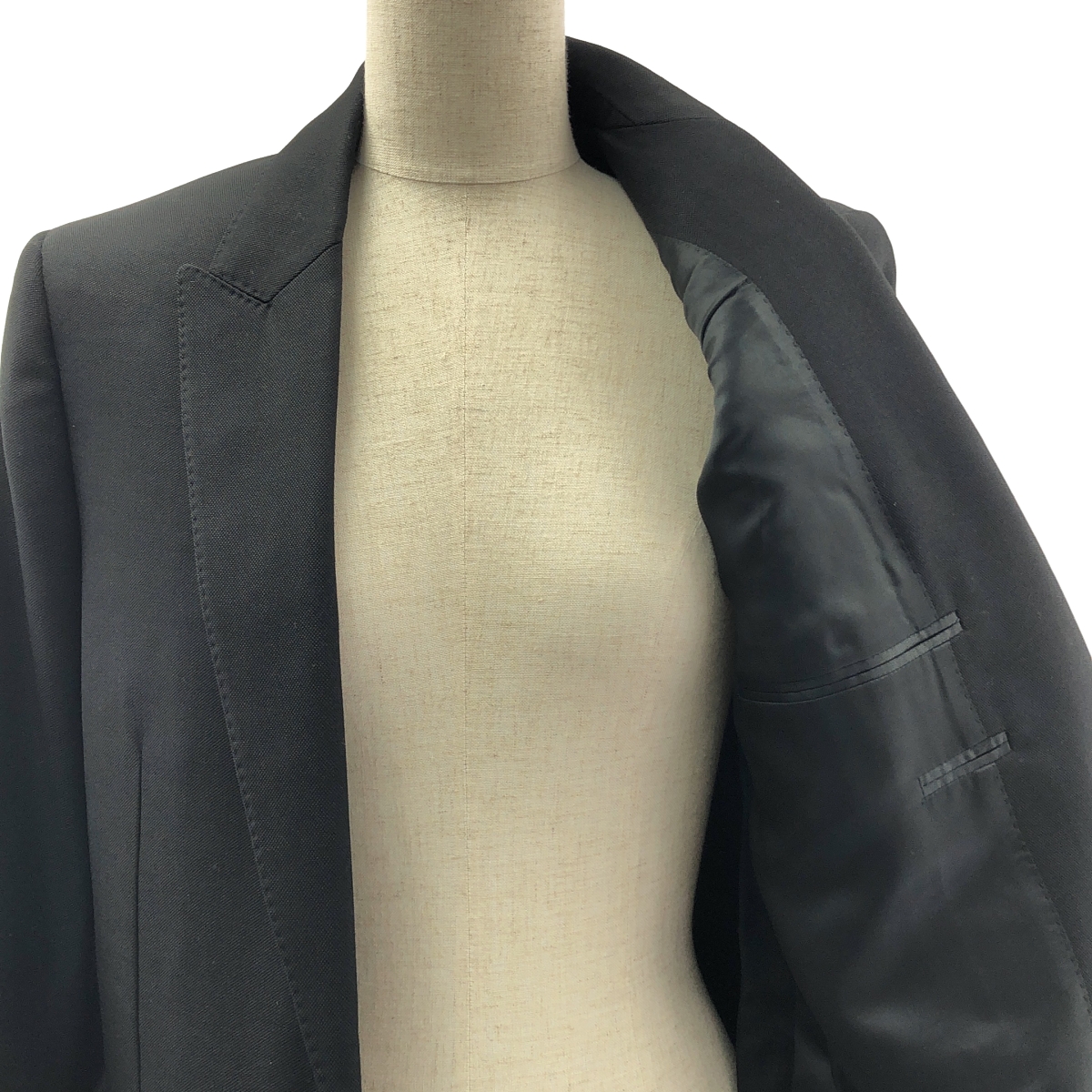 CELINE / セリーヌ PEAK COLLAR LONG RECTANGLE JACKET / ピークカラー ロング レクタングル テーラード ジャケット / 総裏地