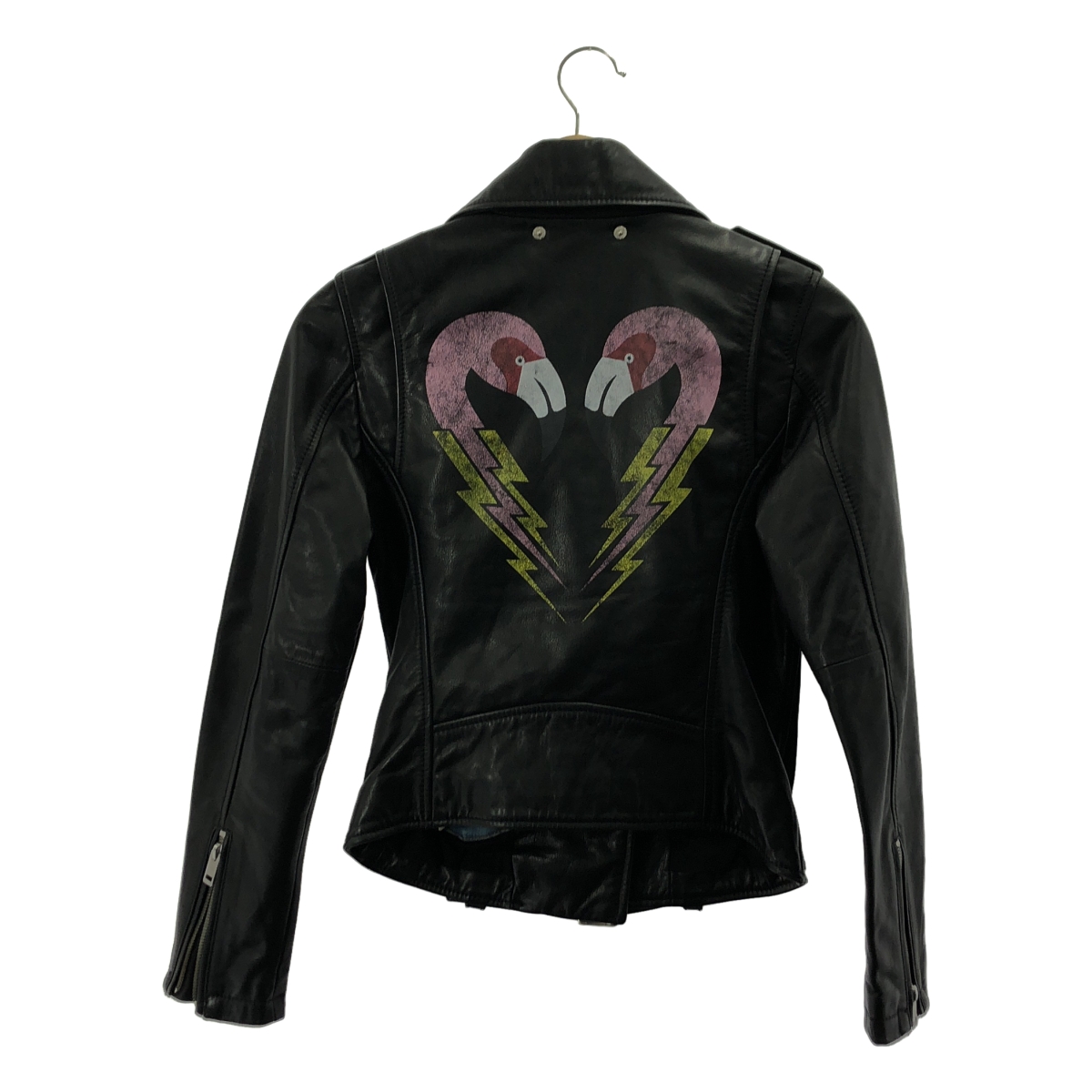 その他 牛革 カウレザー バックプリント ダブルライダース ジャケット / 総裏地