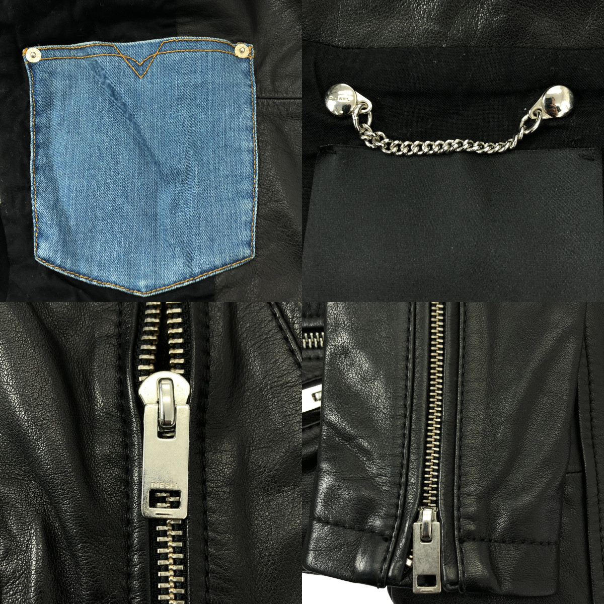 その他 牛革 カウレザー バックプリント ダブルライダース ジャケット / 総裏地