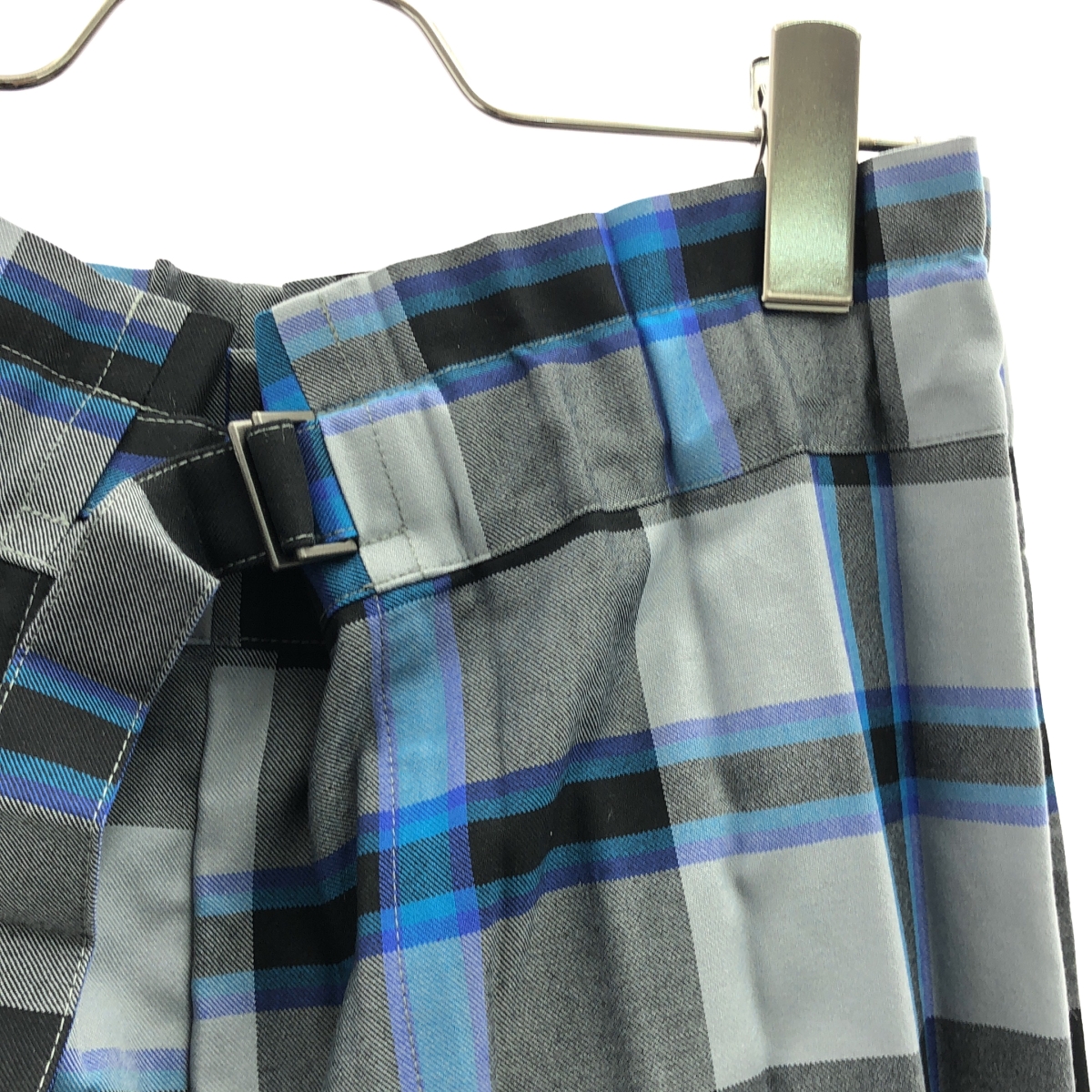 me ISSEY MIYAKE / ミーイッセイミヤケ チェック アジャスター プリーツ ワイドパンツ