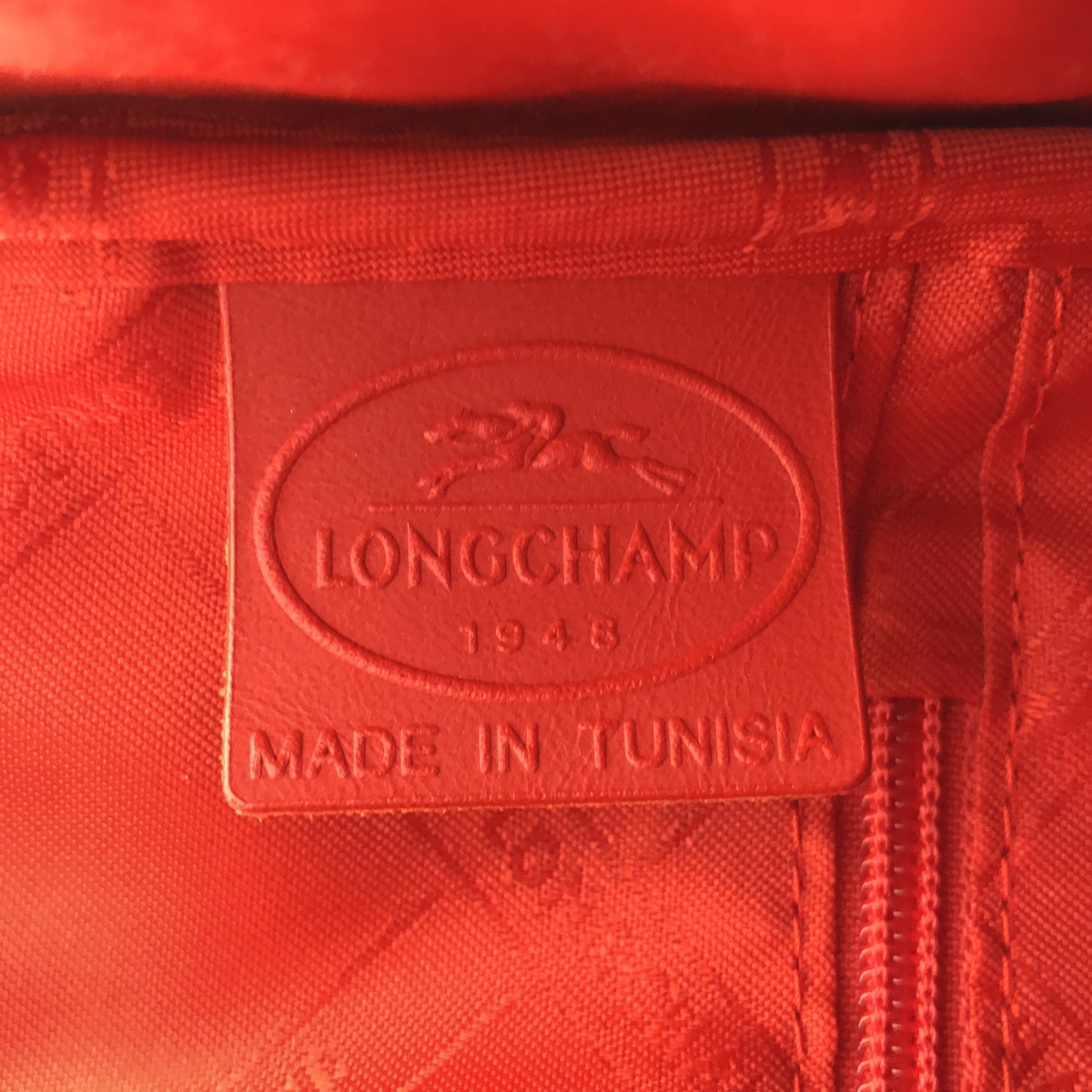 Longchamp / ロンシャン レザー ポケット ハンド トートバッグ / ロゴ総裏地