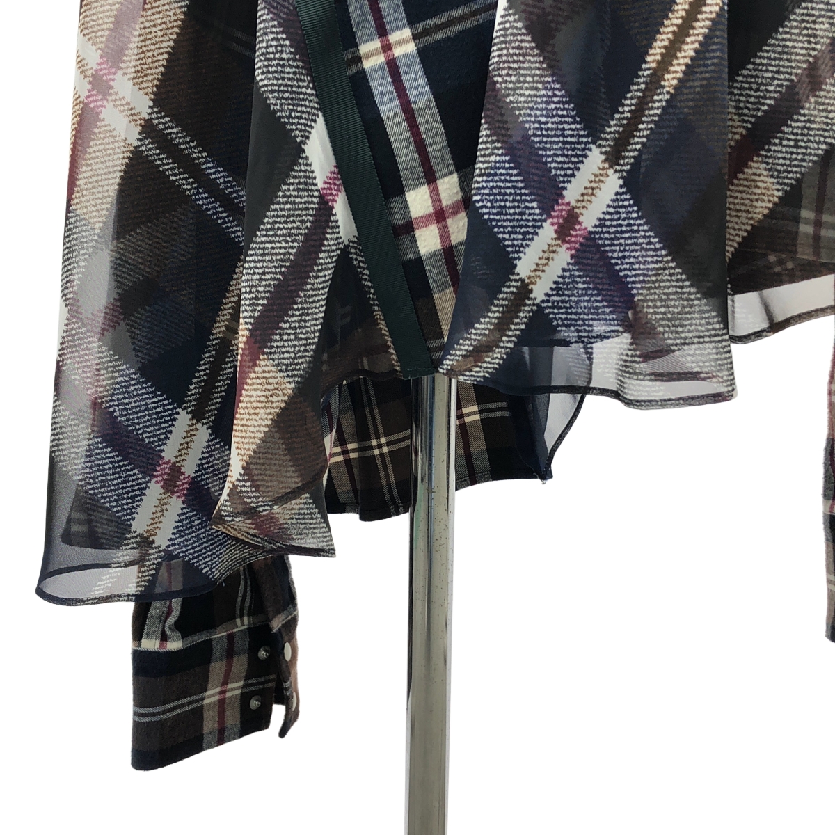 sacai / サカイ 異素材 切替 アシンメトリー ドッキング スカート / 裏地付き