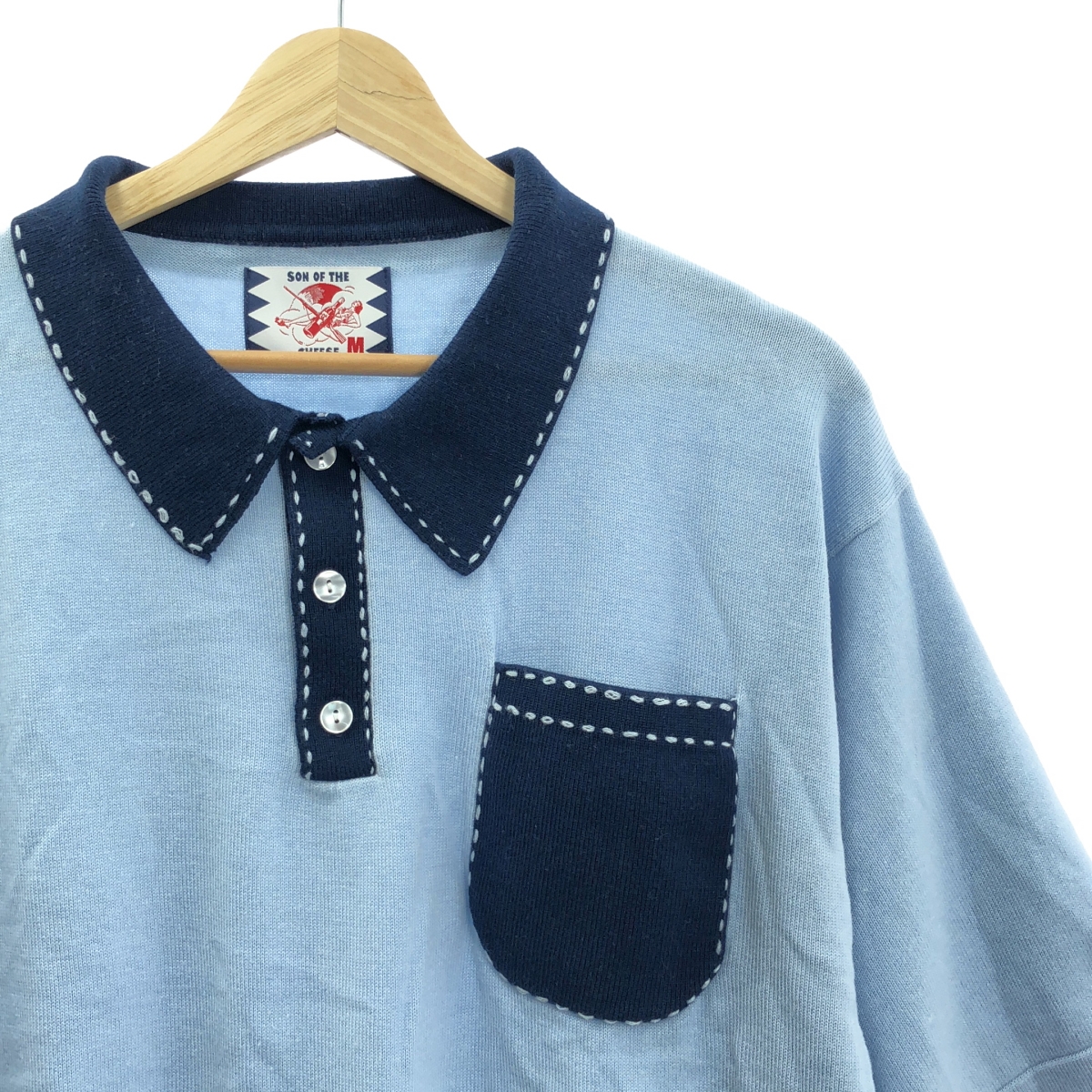 SON OF THE CHEESE / サノバチーズ Hand Stitch Polo Knit ハンドステッチ ニット ポロシャツ