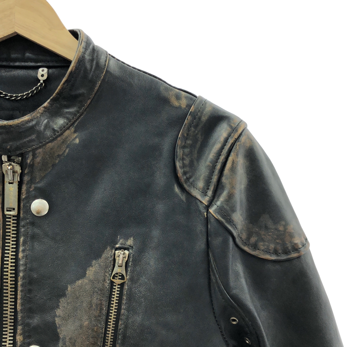 GOLDEN GOOSE / ゴールデングース ヴィンテージ加工 シングル ライダースジャケット