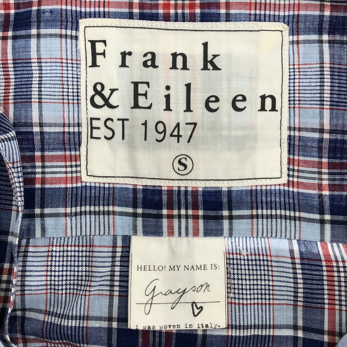 Frank&Eileen / フランクアンドアイリーン GRAYSON / グレイソン コットン チェック シャツ ブラウス