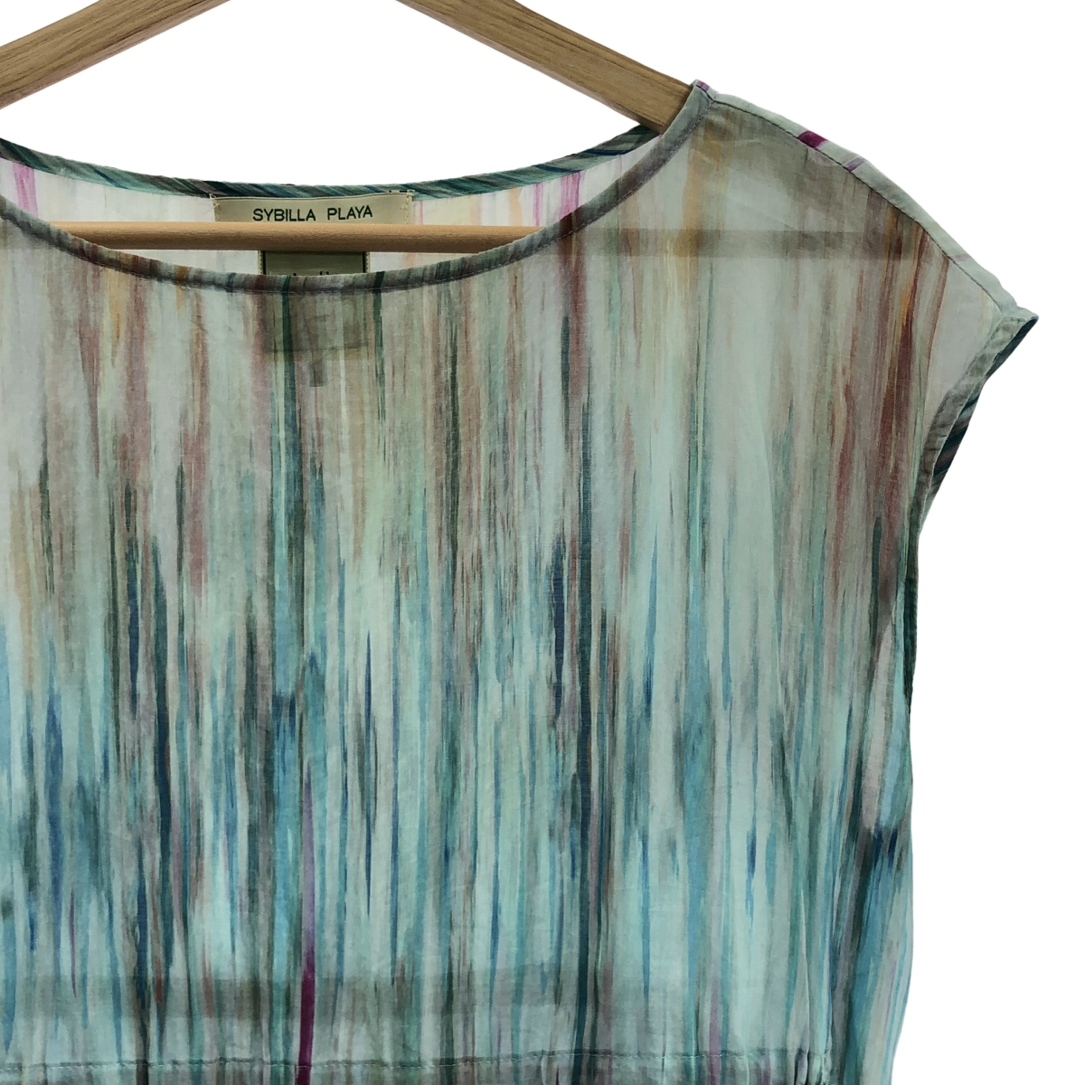 SYBILLA / シビラ コットン シルク 総柄 ドローストリング ドレス ワンピース