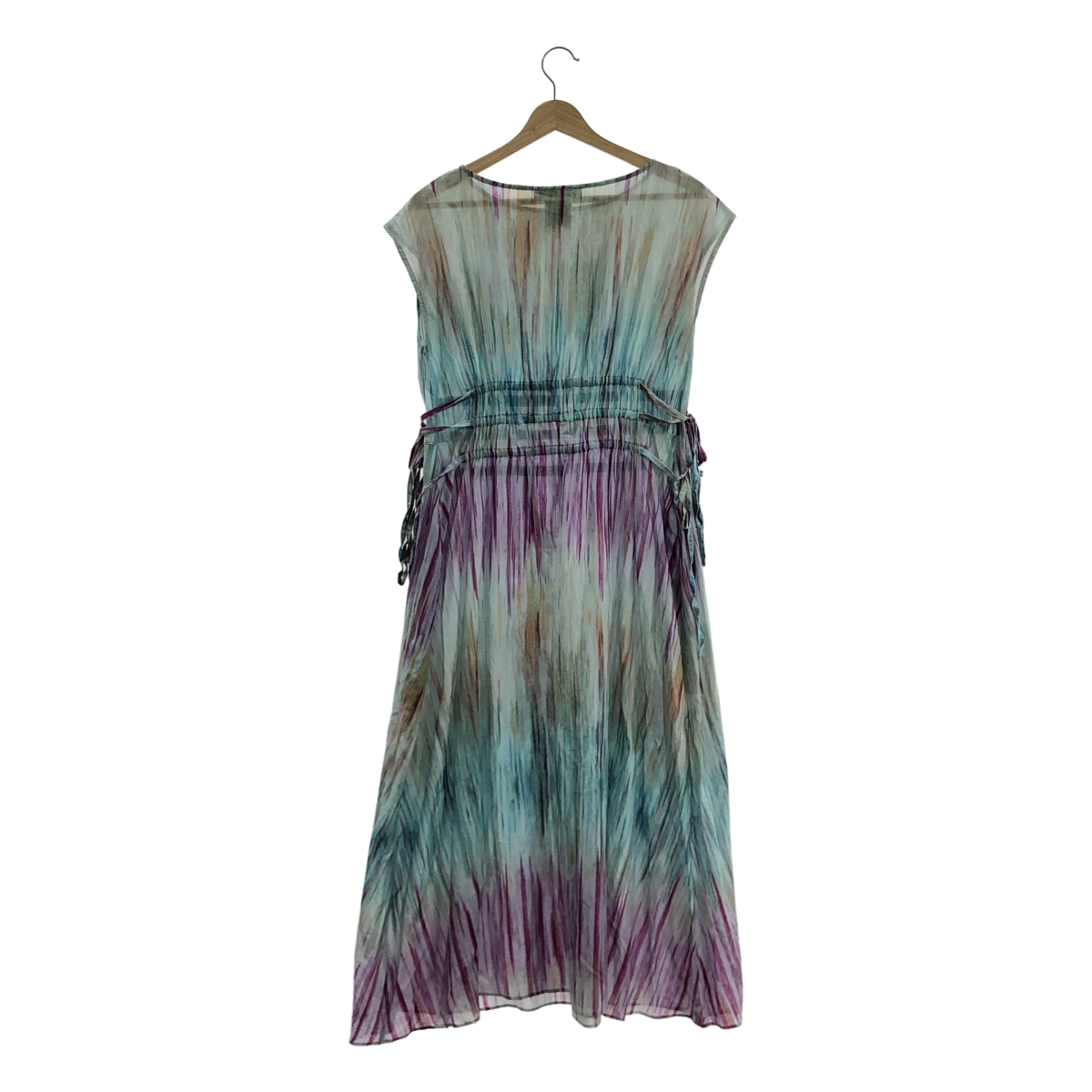 SYBILLA / シビラ コットン シルク 総柄 ドローストリング ドレス ワンピース