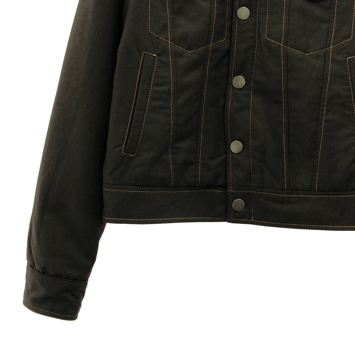 EMPORIO ARMANI / エンポリオアルマーニ Contrast stitching wool jacket / ウール ロゴボタン トラッカー ジャケット / 裏地付き