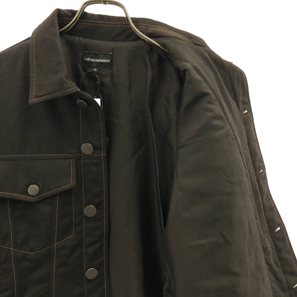 EMPORIO ARMANI / エンポリオアルマーニ Contrast stitching wool jacket / ウール ロゴボタン トラッカー ジャケット / 裏地付き