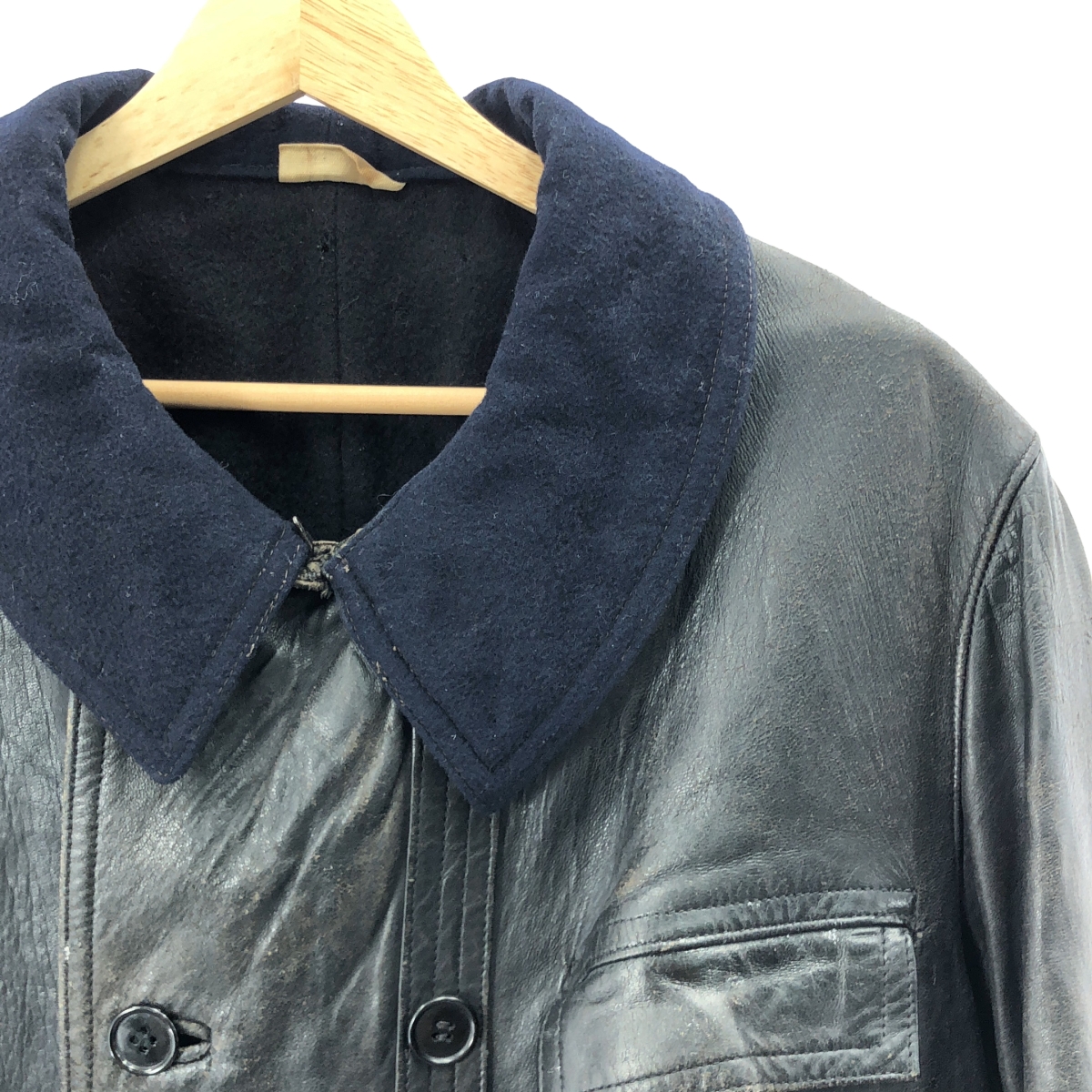 EURO VINTAGE / ユーロヴィンテージ 1970s ヴィンテージ ウール襟 レザー コルビジェジャケット