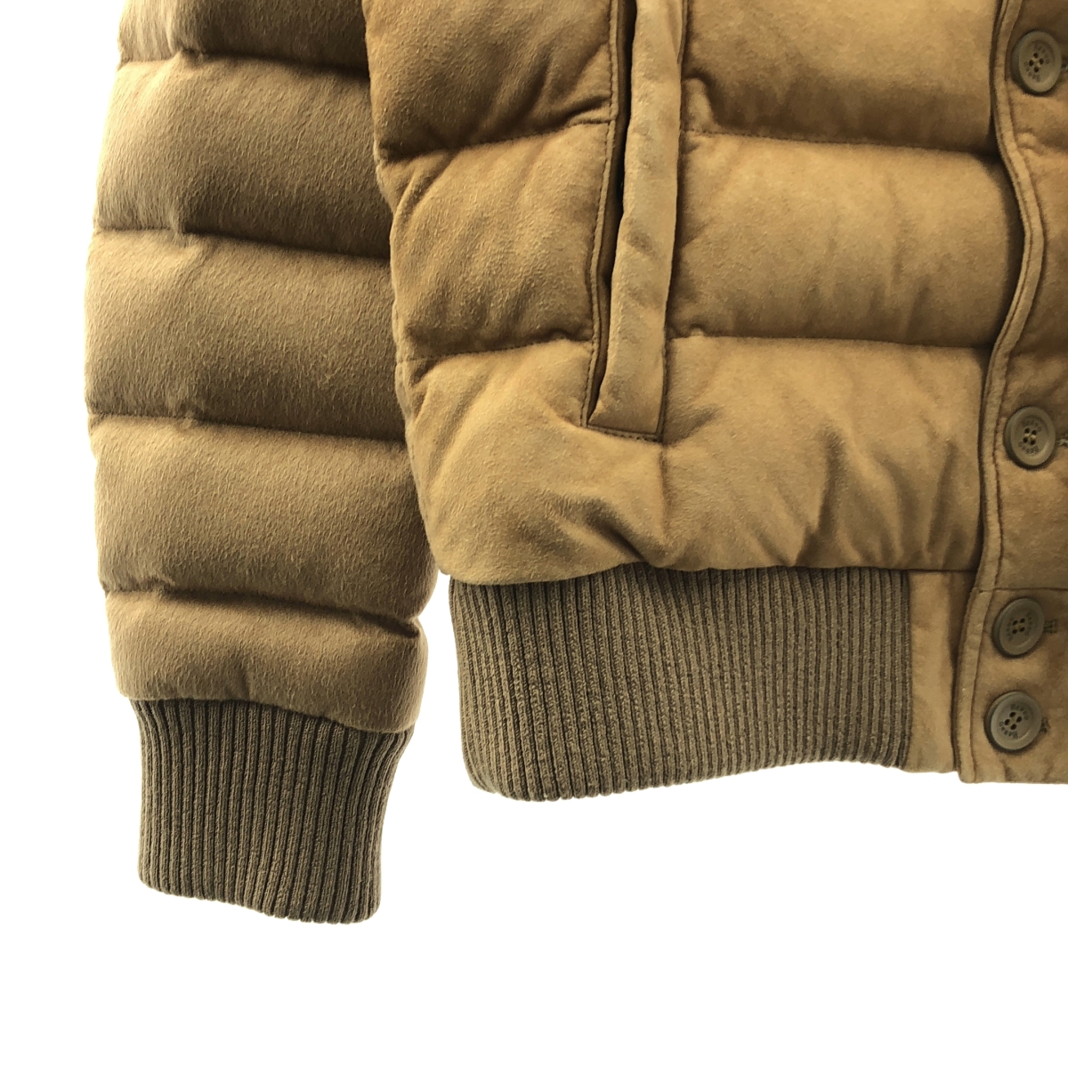 HERNO / ヘルノ ゴートレザー スエード ロゴボタン ダウンジャケット / 総裏地