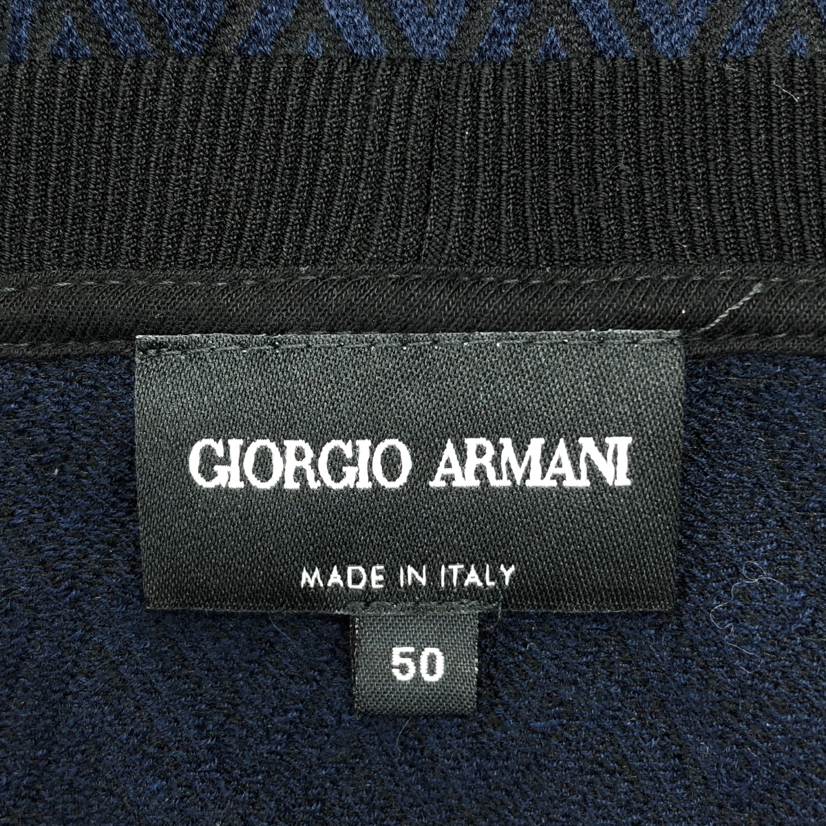 GIORGIO ARMANI / ジョルジオアルマーニ ダイヤ柄 ジャガード ビスコース Tシャツ