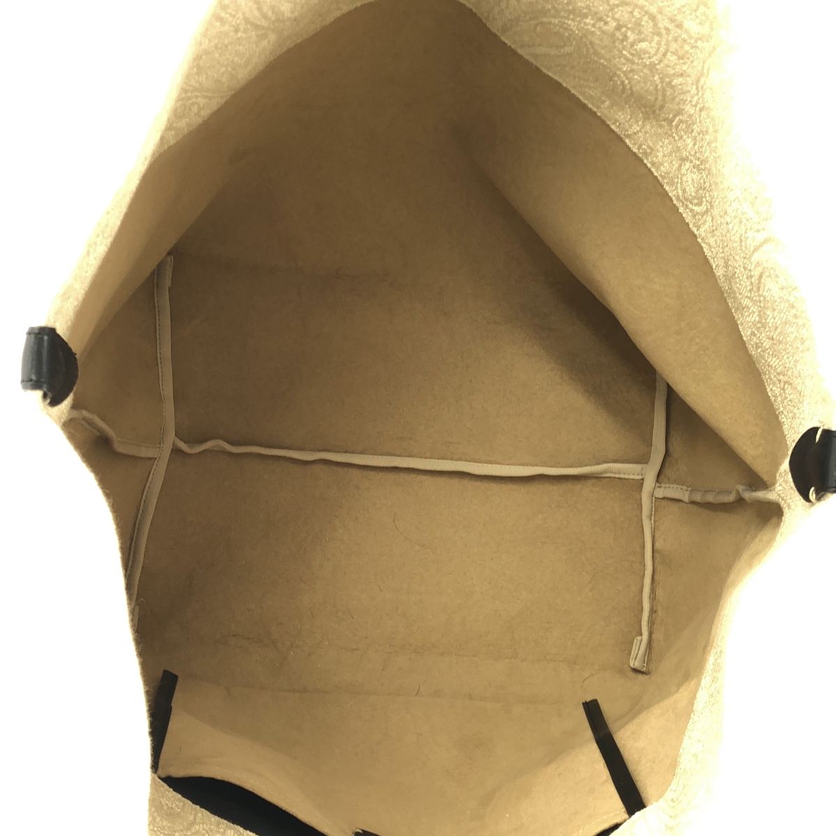 A VACATION / アヴァケーション ジャガード レザーハンドル トートバッグ