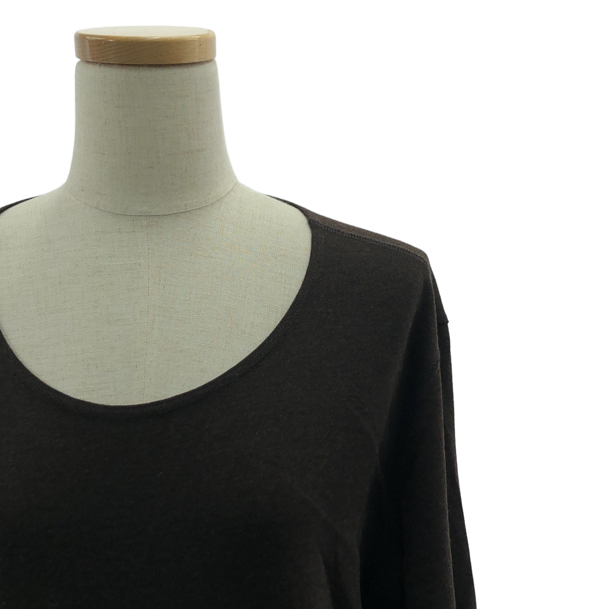 JURGEN LEHL / ヨーガンレール ウール シルク オーバーシルエット ポケット付き ニット ワンピース