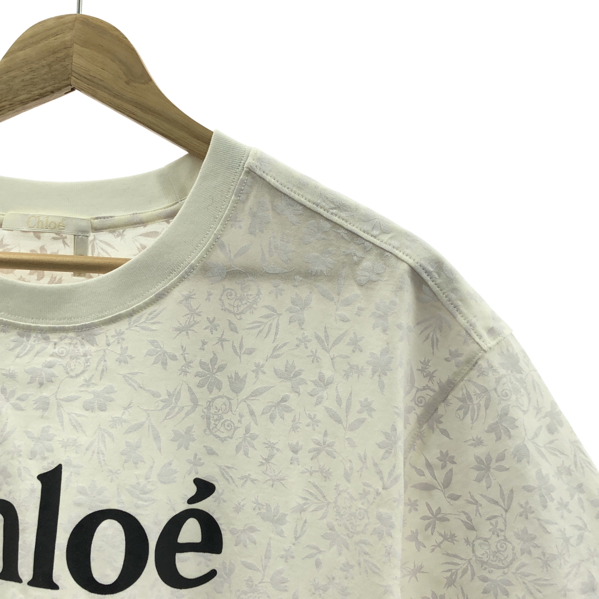 Chloe / クロエ フローラルプリント クルーネック ロゴ Tシャツ