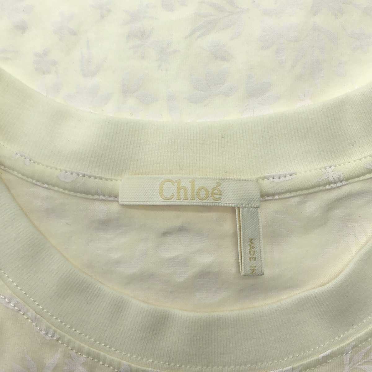 Chloe / クロエ フローラルプリント クルーネック ロゴ Tシャツ