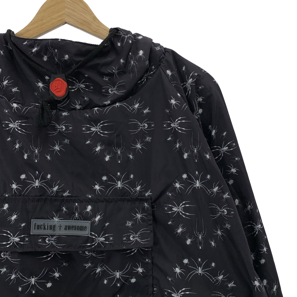 FUCKING AWESOME / ファッキンオーサム SPIDER PATTERN NYLON ANORAK HOODIE FLEECE LINER スパイダー柄 ナイロン アノラック フーディー