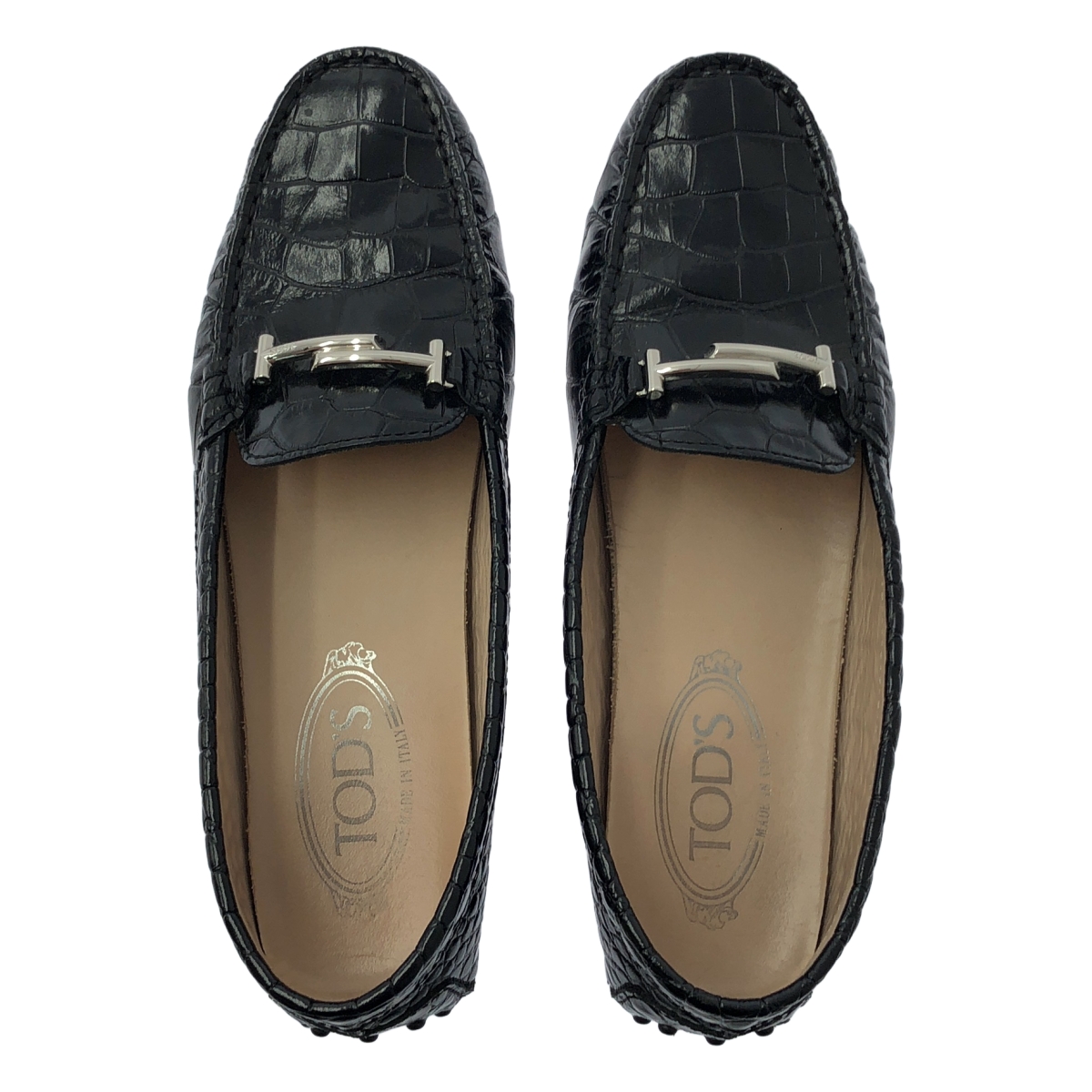 TOD'S / トッズ ダブルT クロコ型押し ドライビングシューズ