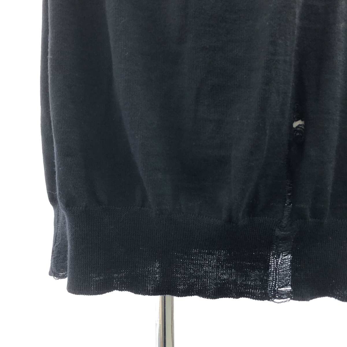 JUNYA WATANABE COMME des GARCONS / ジュンヤワタナベ パール チェーン 装飾 デストロイ ニット セーター