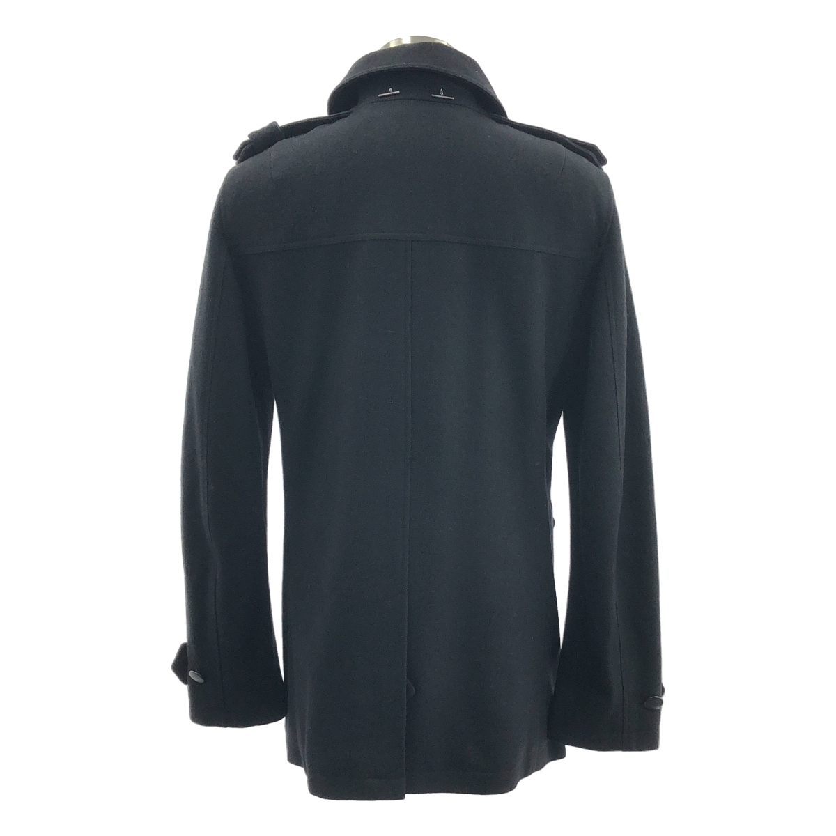 YVES SAINT LAURENT / イヴサンローラン ウール エンブロイダリーロゴ チンストラップ Pコート / 総裏地