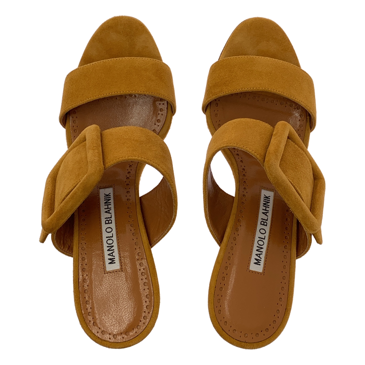 MANOLO BLAHNIK / マノロブラニク スエード レザー ストラップ ヒール サンダル パンプス