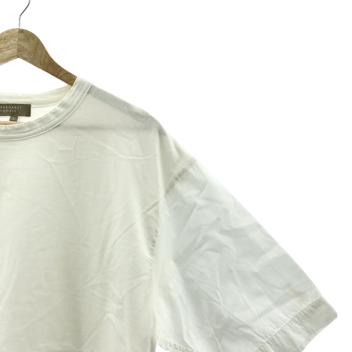 MARGARET HOWELL / マーガレットハウエル 異素材切替 半袖 コットン カットソー