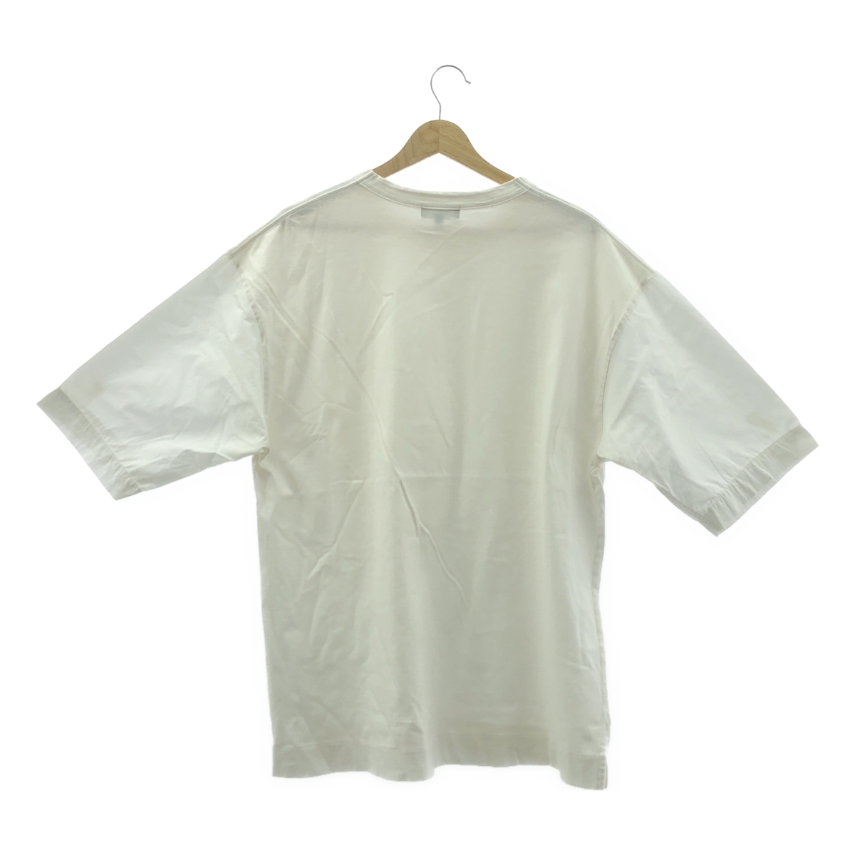 MARGARET HOWELL / マーガレットハウエル 異素材切替 半袖 コットン カットソー