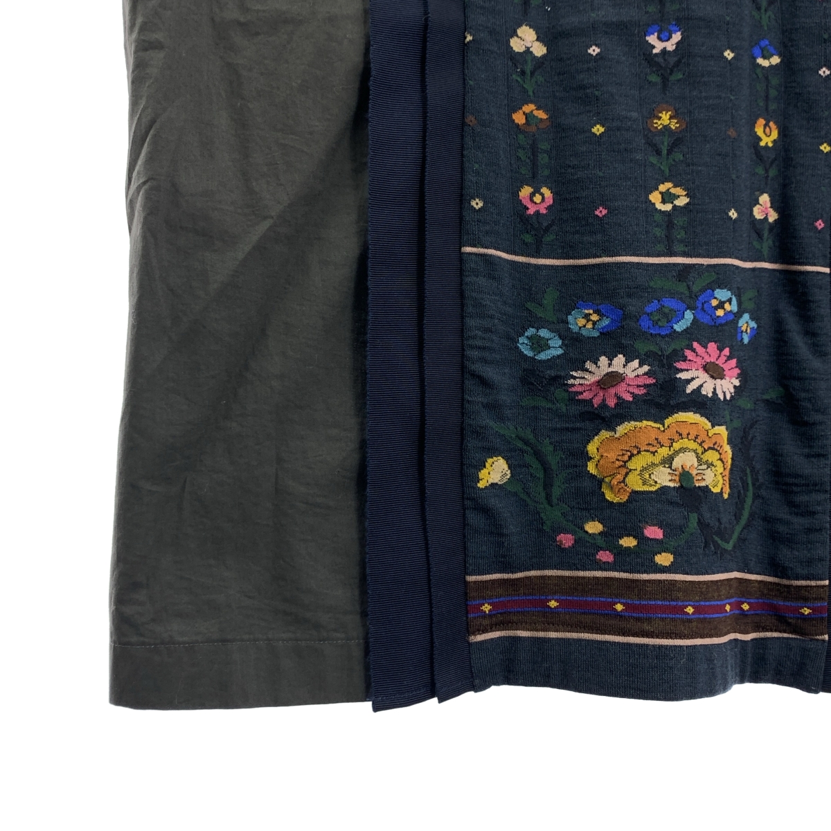 ANTIPAST / アンティパスト 異素材 切替 フラワー ニット ポケット付き ワンピース