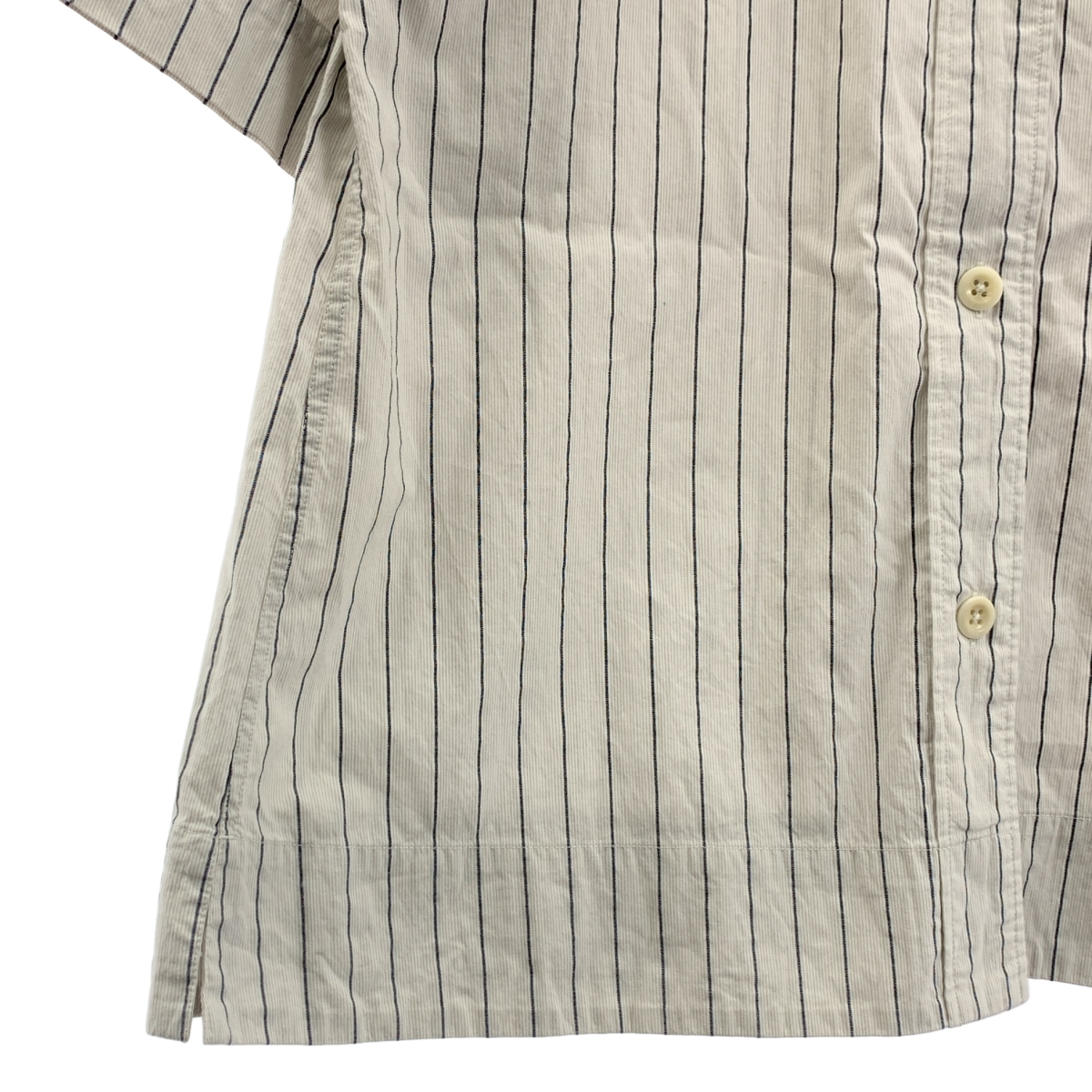 MHL. / エムエイチエルマーガレットハウエル COTTON RAMIE STRIPE ストライプ バンドカラーシャツ