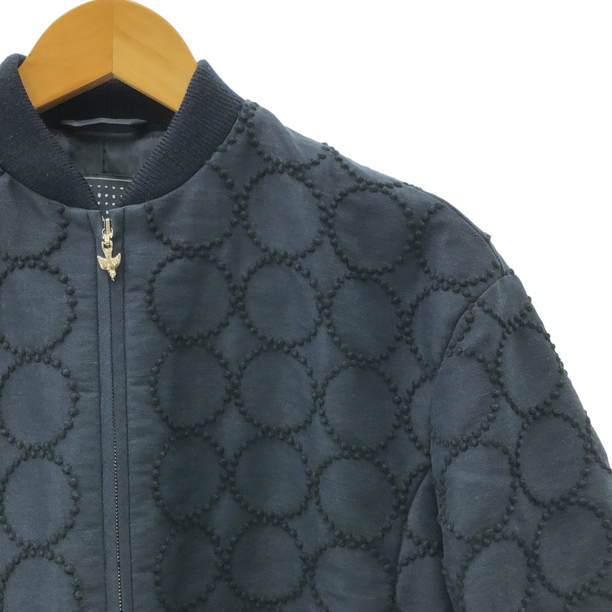 mina perhonen / ミナペルホネン tambourine / タンバリン エンブロイダリー ロゴジップ ブルゾン ジャケット / 総裏地