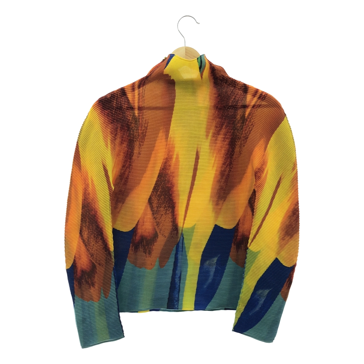 me ISSEY MIYAKE / ミーイッセイミヤケ Design Print Pleated プリント プリーツ ハイネック カットソー