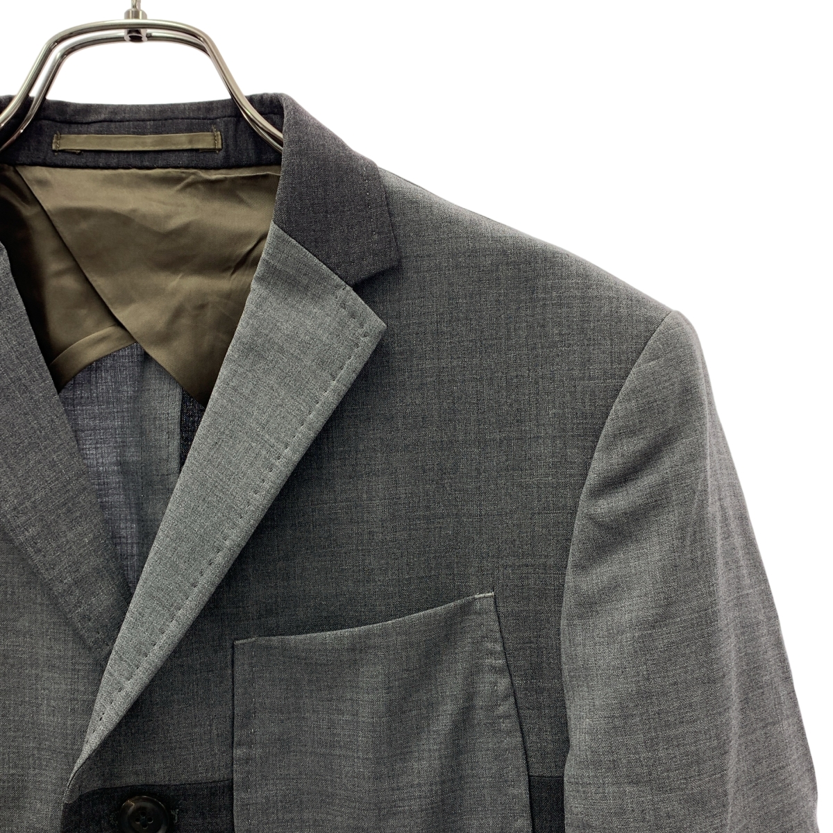 kolor BEACON / カラービーコン セットアップ / ウール パッチワーク 3B テーラードジャケット / ベルテッド スラックス パンツ