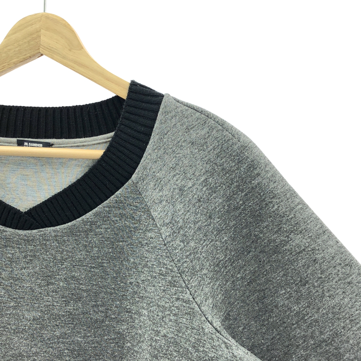 JIL SANDER NAVY / ジルサンダーネイビー レーヨン ダンボール Vネック カットソー