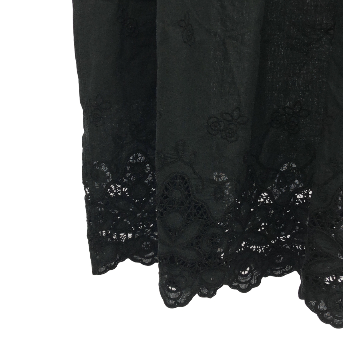 その他 フラワー エンブロイダリー カットワーク レース ギャザー ワンピース