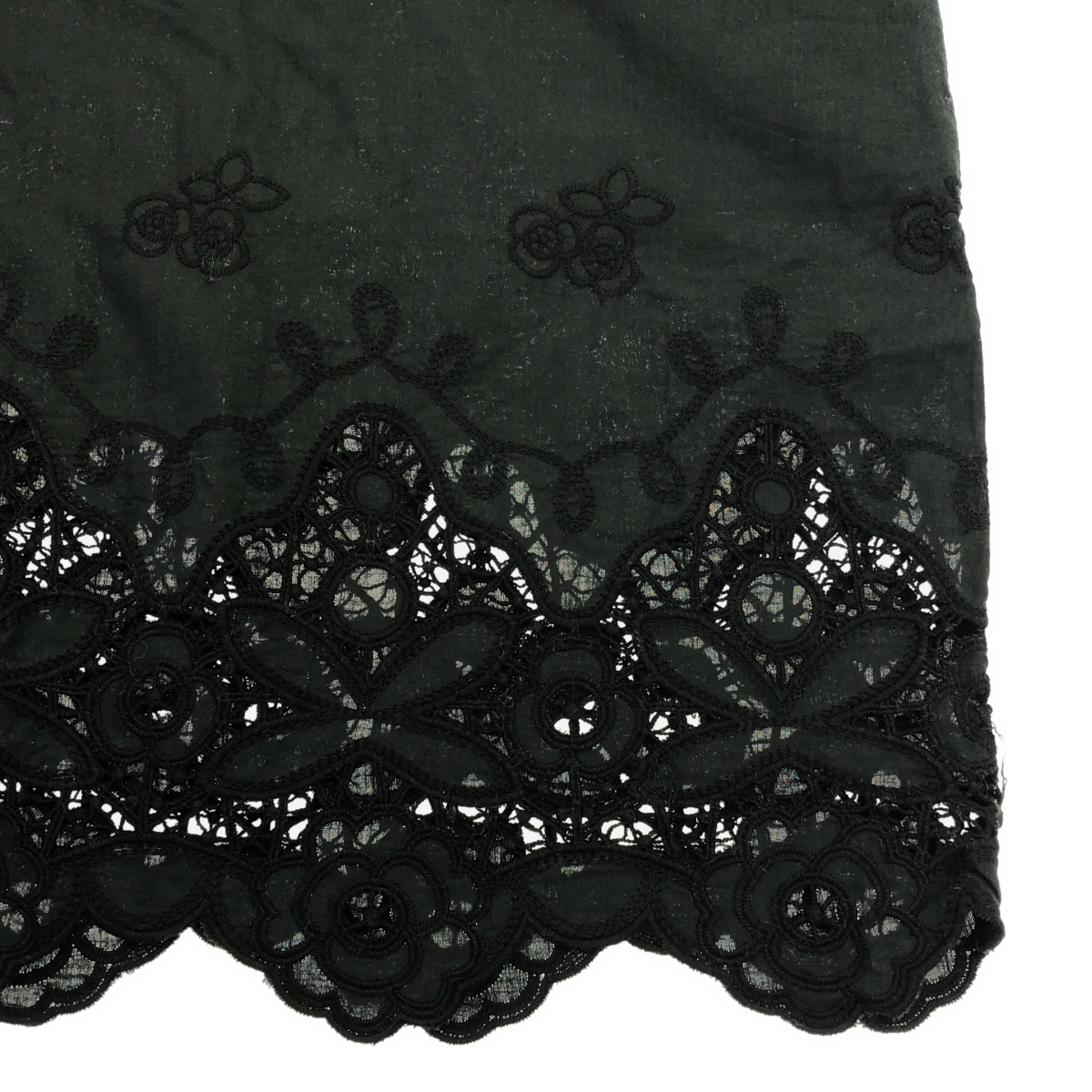 その他 フラワー エンブロイダリー カットワーク レース ギャザー ワンピース