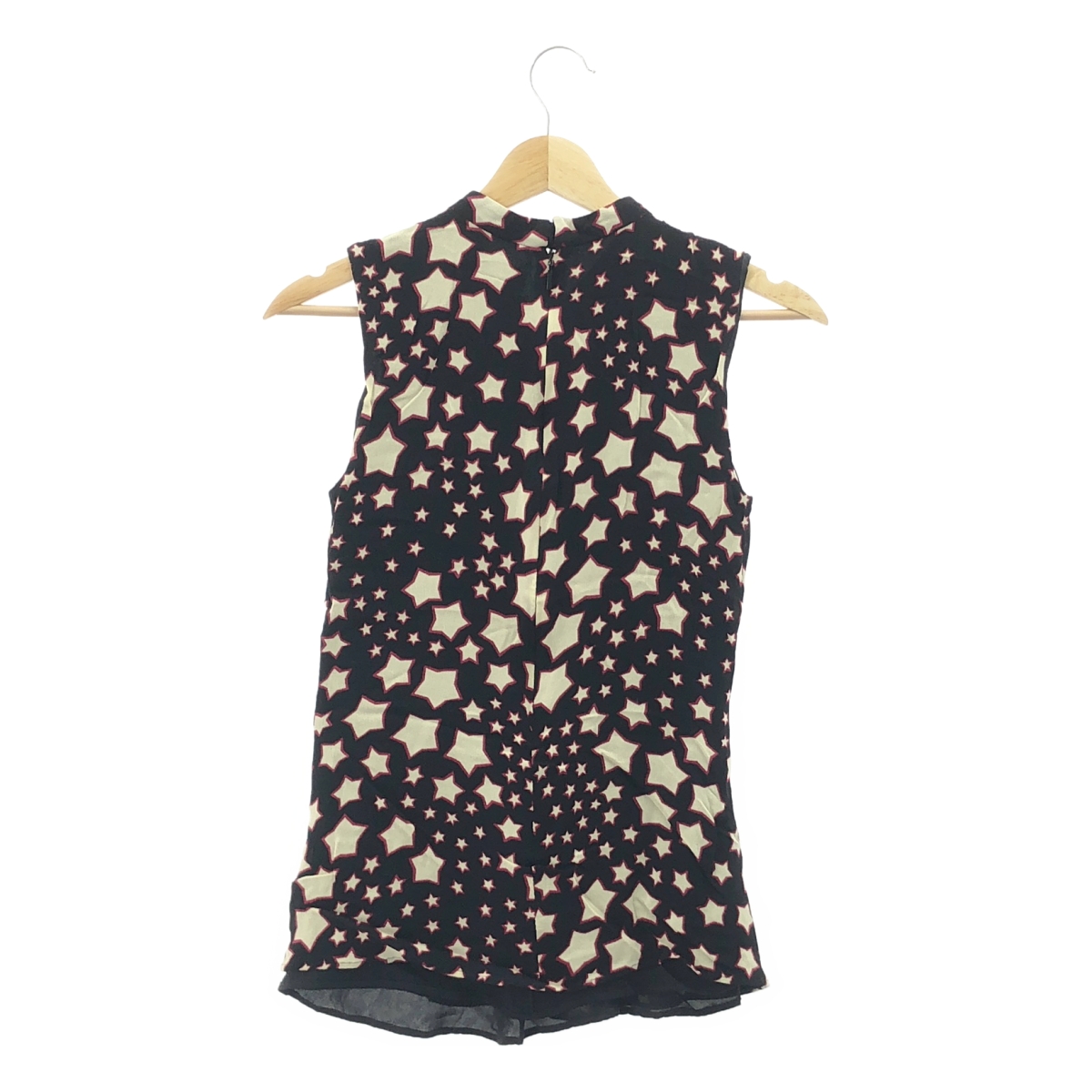 SAINT LAURENT PARIS / サンローランパリ スター総柄 ノースリーブ レーヨンブラウス