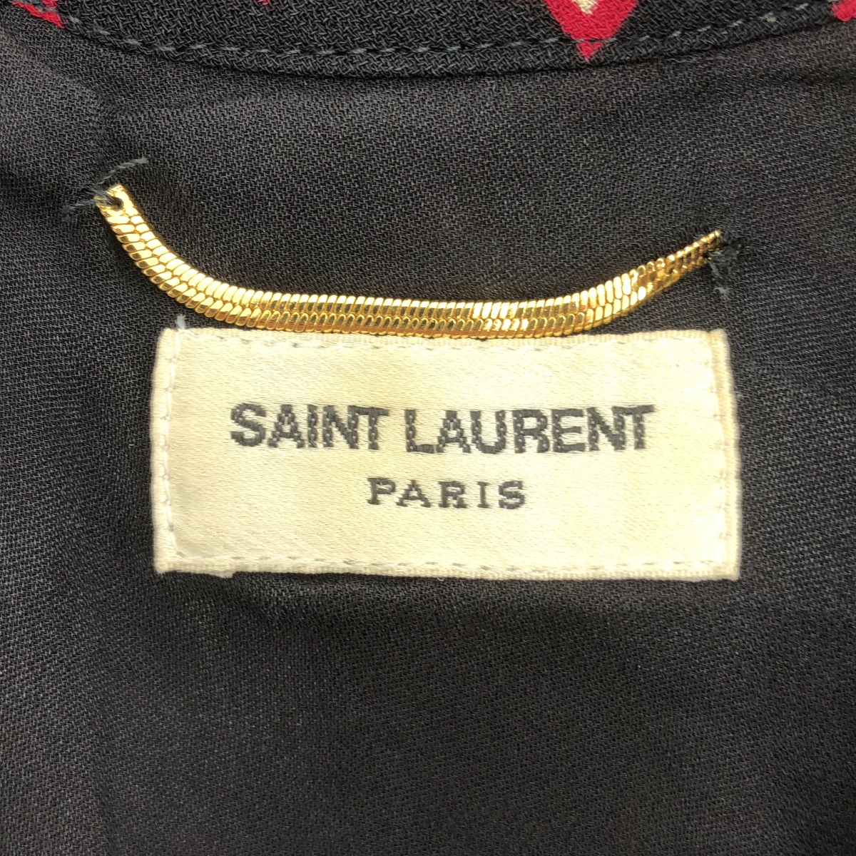 SAINT LAURENT PARIS / サンローランパリ スター総柄 ノースリーブ レーヨンブラウス