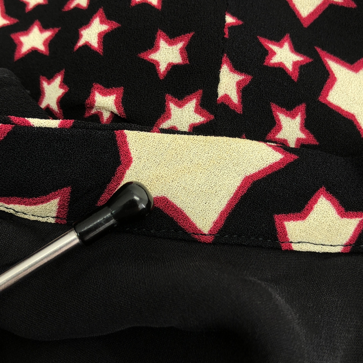 SAINT LAURENT PARIS / サンローランパリ スター総柄 ノースリーブ レーヨンブラウス