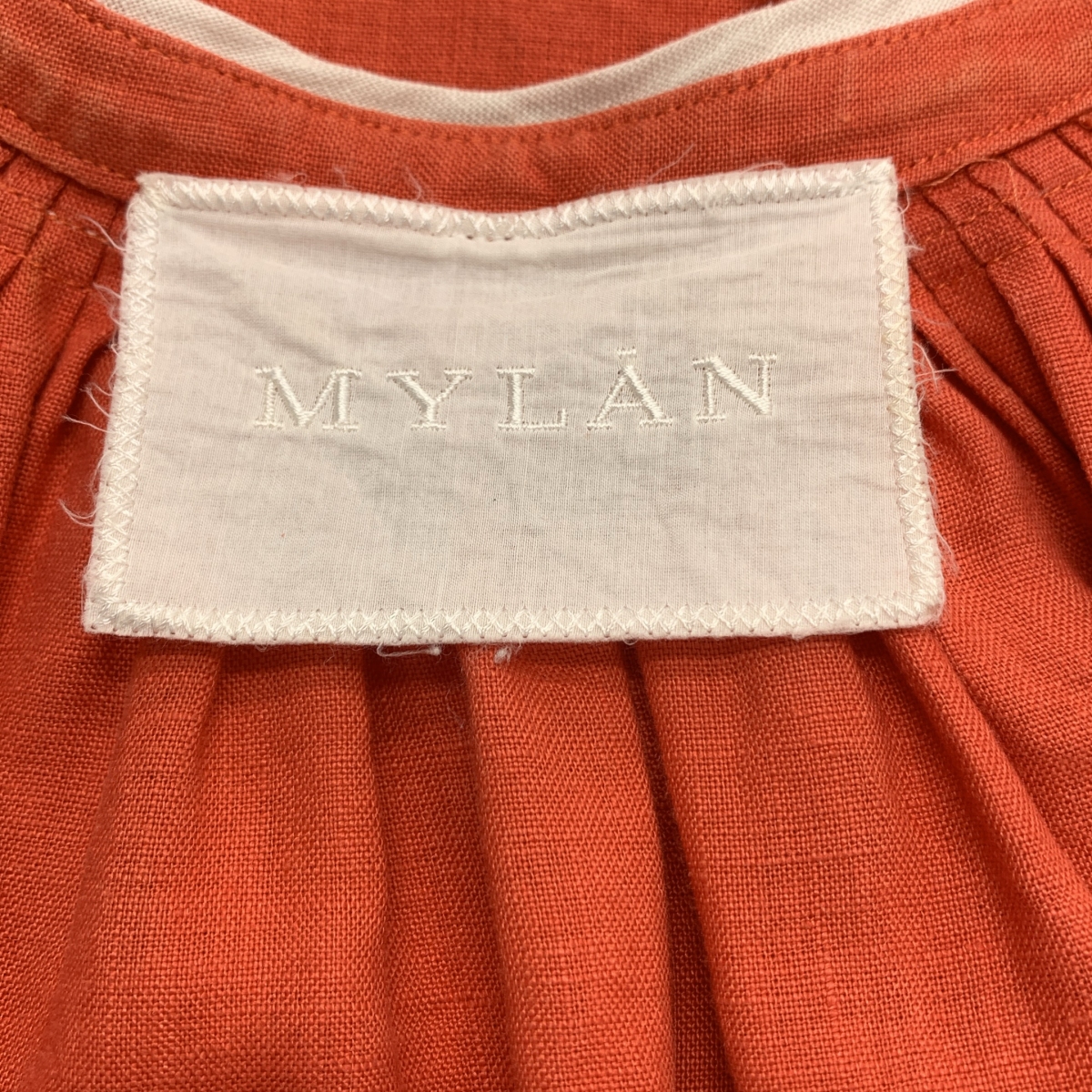 MYLAN / マイラン キーネック レース切替 リネン ワンピース