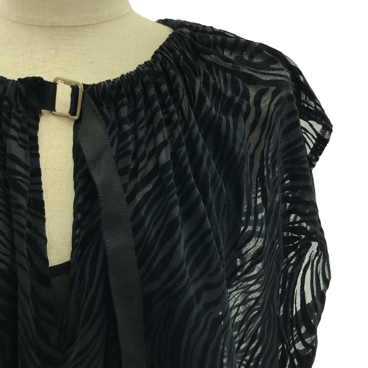 beautiful people / ビューティフルピープル ゼブラプリント コットン ブラウジング ドレス ワンピース