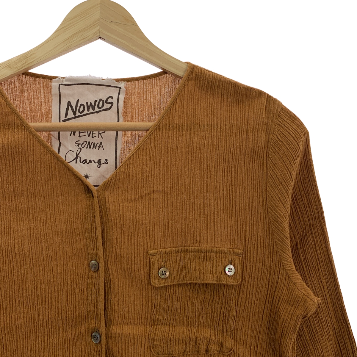 NOWOS / ノーウォス V-neck blouse コットン Vネック ブラウス シャツ