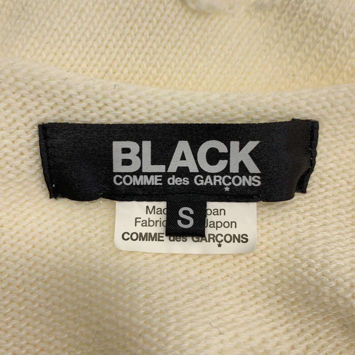 BLACK COMME des GARCONS / ブラックコムデギャルソン ホール カットオフ クルーネックニット